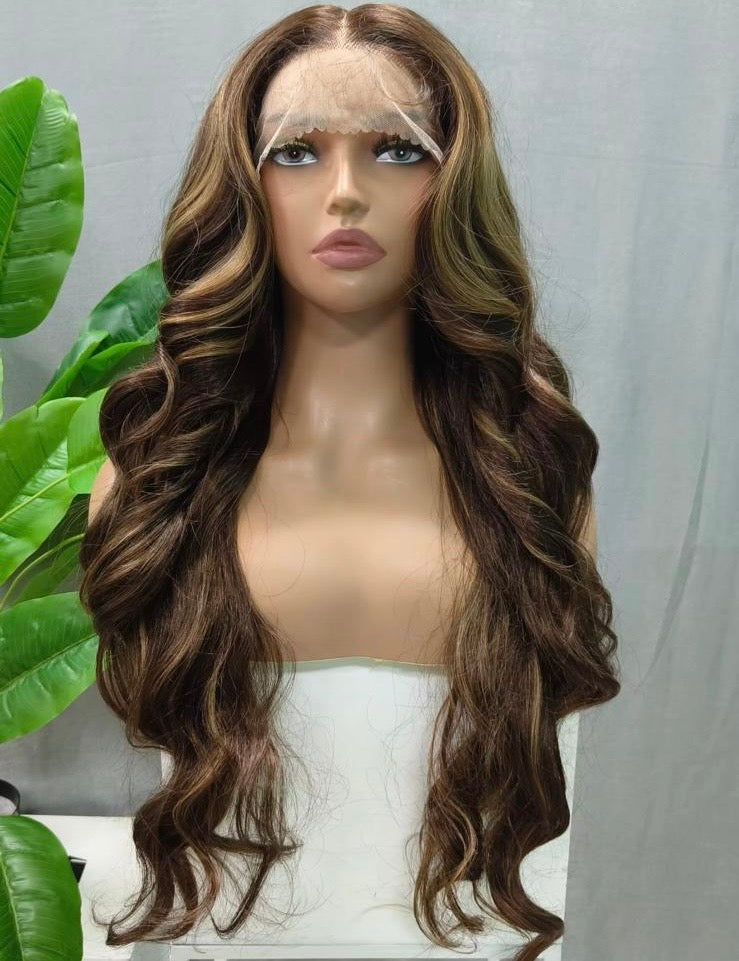 Perruque semi naturel long Color 4/27