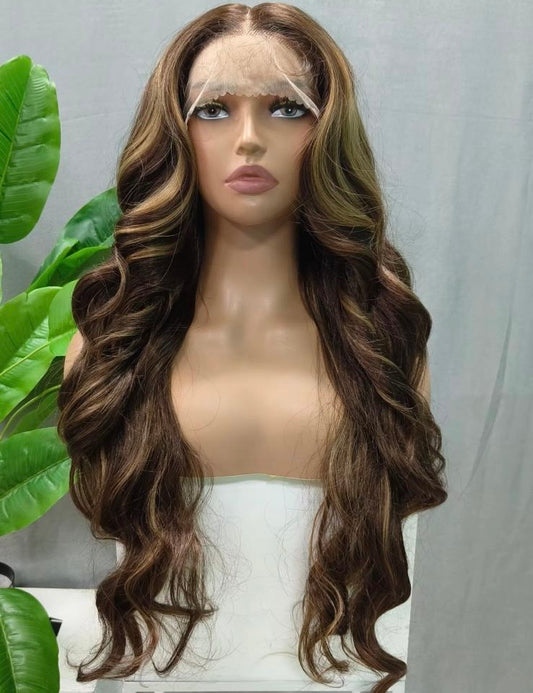 Perruque semi naturel long Color 4/27