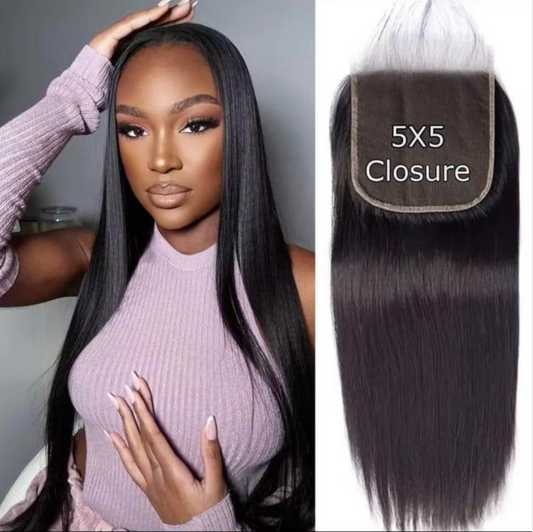Top closur straight brésilien 5X5